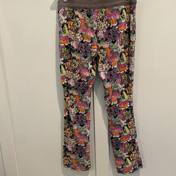 Disney Parks Mickey Pajama Pants Womens Large Lounge Stretch Graffiti - Picture 9 of 16